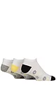 Mens 3 Pair SOCKSHOP Wildfeet Novelty Cotton Trainer Socks - Smiles White