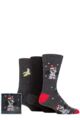 Mens 3 Pair SOCKSHOP Wildfeet Winter Wonderland Christmas Cube Gift Boxed Socks - Gorilla