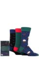 Mens 3 Pair SOCKSHOP Wild Feet Winter Wonderland Christmas Gift Boxed Socks - Christmas Pudding