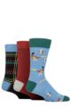 Mens 3 Pair Wildfeet Novelty Patterned Cotton Socks - Pheasant