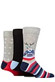 Mens 3 Pair SOCKSHOP Wildfeet Christmas Patterned Socks - Reindeer in a Jumper