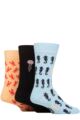 Mens 3 Pair Wildfeet Novelty Patterned Cotton Socks - Seahorse / Jellyfish / Lobster