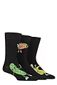 Mens 3 Pair Wildfeet Novelty Patterned Cotton Socks - Pickle / Peach / Banana