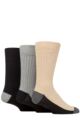 Mens 3 Pair SOCKSHOP Wildfeet Recycled Cotton Boot Socks - Black / Charcoal / Beige