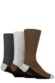 Mens 3 Pair SOCKSHOP Wildfeet Recycled Cotton Boot Socks - Black / Grey / Olive