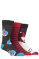 Mens 3 Pair SOCKSHOP Wildfeet Cotton Christmas Gift Socks - Santa Snowglobe