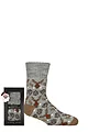 Mens 1 Pair SOCKSHOP Wildfeet Christmas Slipper Socks in Santa Patterned Gift Box - Reindeer