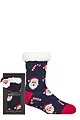 Mens 1 Pair SOCKSHOP Wildfeet Christmas Slipper Socks in Santa Patterned Gift Box - Santa