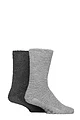 Mens 2 Pair SOCKSHOP Wildfeet Cosy Lounge Socks - Grey