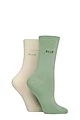 Women's 2 Pair Elle Plain Bamboo Fibre Socks - Forager