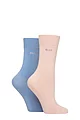 Women's 2 Pair Elle Plain Bamboo Fibre Socks - Parisian Rose
