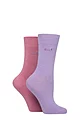 Women's 2 Pair Elle Plain Bamboo Fibre Socks - Soft Pastel