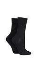 Women's 2 Pair Elle Plain Bamboo Fibre Socks - Black