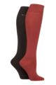 Women's 2 Pair Elle Plain Bamboo Knee Highs - Wild Poppy