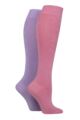Women's 2 Pair Elle Plain Bamboo Knee Highs - Soft Pastel