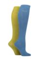 Ladies 2 Pair Elle Plain Bamboo Knee Highs - Moonlight Blue