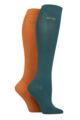 Women's 2 Pair Elle Plain Bamboo Knee Highs - Marmalade