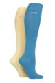 Women's 2 Pair Elle Plain Bamboo Knee Highs - Storm