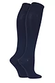 Women's 2 Pair Elle Plain Bamboo Knee Highs - Navy