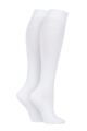 Women's 2 Pair Elle Plain Bamboo Knee Highs - White
