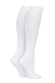 Women's 2 Pair Elle Plain Bamboo Knee Highs - White