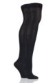 Women's 2 Pair Elle Plain Bamboo Over The Knee Socks - Black