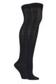 Women's 2 Pair Elle Plain Bamboo Over The Knee Socks - Black