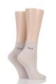 Ladies 2 Pair Elle Bamboo Anklet Socks - Neutral