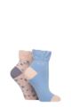 Women's 2 Pair Elle Bamboo Anklet Socks - Parisian Rose Floral