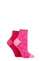 Women's 2 Pair Elle Bamboo Anklet Socks - Cherry Fizz Hearts