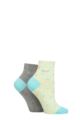 Ladies 2 Pair Elle Bamboo Anklet Socks - Keylime Pie Hearts