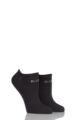 Women's 2 Pair Elle Plain, Patterned and Striped Bamboo No Show Socks - Cocoa