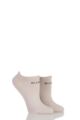 Women's 2 Pair Elle Plain, Patterned and Striped Bamboo No Show Socks - Neutrals
