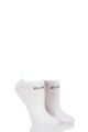 Women's 2 Pair Elle Plain, Patterned and Striped Bamboo No Show Socks - White