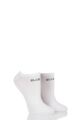 Ladies 2 Pair Elle Plain, Patterned and Striped Bamboo No Show Socks - White