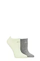 Women's 2 Pair Elle Plain, Patterned and Striped Bamboo No Show Socks - Keylime Pie Plain