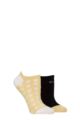 Women's 2 Pair Elle Plain, Patterned and Striped Bamboo No Show Socks - Daisy Dream Patterned