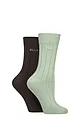 Women's 2 Pair Elle Ribbed Bamboo Boot Socks - Forager