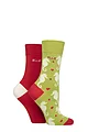 Women's 2 Pair Elle Bamboo Patterned and Plain Socks - Coastal Joy