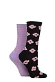 Women's 2 Pair Elle Bamboo Feather Striped Socks - Soft Pastel