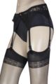Ladies Trasparenze Sara Lace Suspender Belt - Black