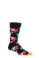 Mens and Ladies 1 Pair Happy Socks Santa Love Smiley Socks - Multi