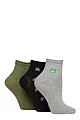 Women's 3 Pair Elle Frill Welt Ribbed Bamboo Anklet Socks - Frog