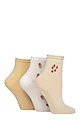 Women's 3 Pair Elle Frill Welt Ribbed Bamboo Anklet Socks - Tomato Olive