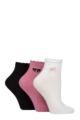Women's 3 Pair Elle Frill Welt Ribbed Bamboo Anklet Socks - Bows