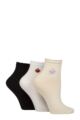 Women's 3 Pair Elle Frill Welt Ribbed Bamboo Anklet Socks - Pumpkin Latte
