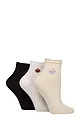 Women's 3 Pair Elle Frill Welt Ribbed Bamboo Anklet Socks - Pumpkin Latte