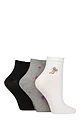 Women's 3 Pair Elle Frill Welt Ribbed Bamboo Anklet Socks - Cherub