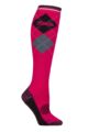 Women's 1 Pair Storm Bloc BlueGuard Patterdale Plain Patterned and Argyle Cotton Long Leg  Equestrian Socks - Argyle Cerise / Black
