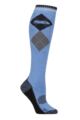 Women's 1 Pair Storm Bloc BlueGuard Patterdale Plain Patterned and Argyle Cotton Long Leg  Equestrian Socks - Argyle Navy / Blue